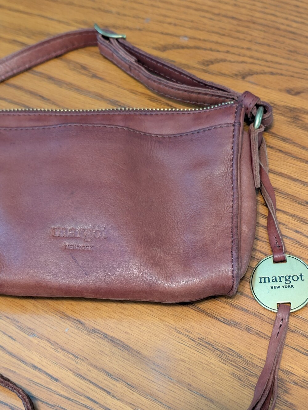 Margot New York Brown Leather Crossbody Bag